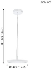 Eglo 33675 - LED RGBW Dimmelhető csillár zsinóron CERIGNOLA-C LED/21W/230V + távirányító