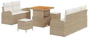 vidaXL Kerti Kanapé Szett párnával tárolóval 8 pcs Beige és krém
