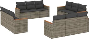 vidaXL 12 részes szürke polyrattan kerti ülőgarnitúra párnákkal