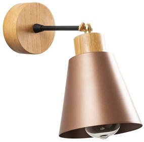 Rézszínű-natúr színű fali lámpa ø 14 cm Manavgat – Opviq lights