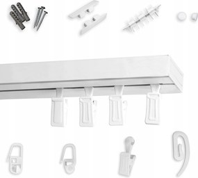 Mennyezeti függönykarnis szimpla Pvc 280 cm mennyezeti sín béka biztosítótű szett