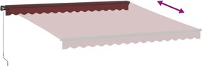 Burgundi vörös kézzel kihúzható napellenző 400 x 350 cm