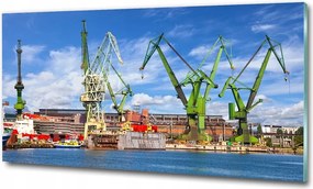 Fotó üvegfestmény Gdansk Hajógyár 120x60