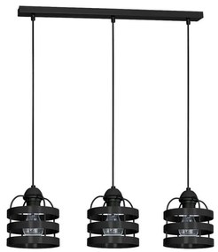 Csillár TUBE 3xE27/60W/230V fekete