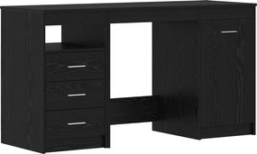 vidaXL Asztal fiókkal 2 pcs Fekete tölgy 140 x 50 x 76 cm Faanyag
