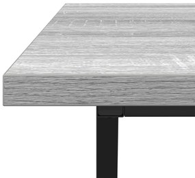 Szürke Sonoma Dohányzóasztal 100x50x40 cm Szerelt Fából és Fém Kerettel