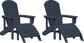 vidaXL Kerti Szék 2 pcs Tengerészkék 83 x 74 x 92 cm Polietilén