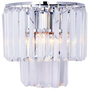 Brilagi - LED Fali kristály lámpa MOZART 2xE14/40W/230V fényezett króm