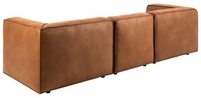Fairfield konyakbarna sarokkanapé újrahasznosított bőrből, bal oldalas, 282 cm - Bonami Selection