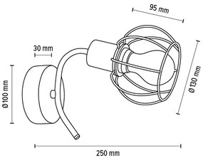 Spot-Light 8224174 - VIVIANE fali lámpatest 1xE27/60W/230V tölgy
