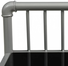 2 db szürke és fekete fém és üveg éjjeliszekrény