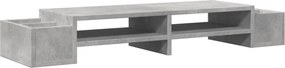 vidaXL betonszürke szerelt fa monitorállvány tárolóval 100x27x15 cm