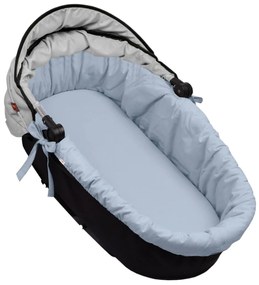 Pamut babakocsi/habszivacs matracos kosárbélés, Baby Nellys, sötétkék