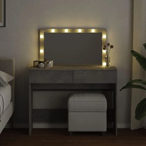 betonszürke fésülködőasztal LED-del 100 x 40 x 120 cm