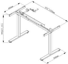 Állítható magasságú asztal Liftor Entry - Szürke
