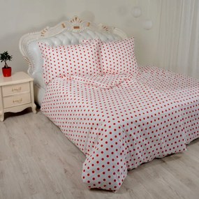 Pamut lepedők Retro piros TiaHome - 1x Párna 90x70cm, 1x Paplan 140x200cm