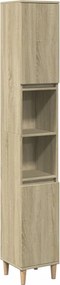 vidaXL sonoma tölgy színű szerelt fa fürdőszobaszekrény 30x30x190 cm