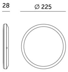 NIVERA LED 12W 230V IP54 fürdőszobai mennyezeti lámpa, 22,5 cm, fehér