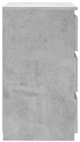 2 db betonszürke szerelt fa éjjeliszekrény 40 x 35 x 62,5 cm