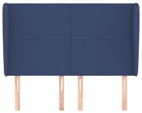 kék szövet fejtámla szárnyakkal 147 x 23 x 118/128 cm
