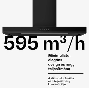 Klarstein Velaire páraelszívó, Elegáns, minimalista, nagy teljesítményű, A++ energiaosztály, 595 m³/h, 90 cm