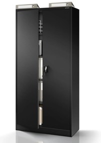 Fém iratszekrény JAN H, 900 x 1950 x 400 mm, fekete