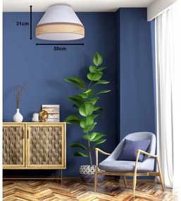 Duolla - Mennyezeti lámpa AVIGNON 1xE27/15W/230V á. 50 cm fehér/rattan