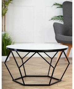 Kávésasztal DIAMOND 40x70 cm fehér/fekete