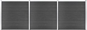 vidaXL fekete WPC kerítéspanelszett 526 x 186 cm