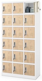 Zárható szekrény KAROL, 900 x 1850 x 400 mm, Eco Design: fehér/sonoma tölgy