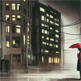 Fotótapéta Flizelin Dekoratív Hálószoba Eső város 250x250