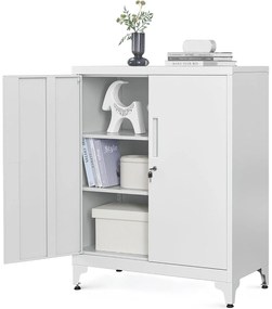 Irattartó szekrény, zárható multifunkciós tárolószekrény,matt szürke