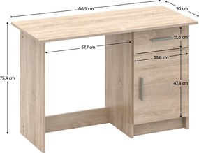 Univerzális PC asztal, sonoma tölgy, SIRISS NEW