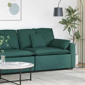 sötétzöld moduláris kanapé karfás végmodul párnákkal 100 cm