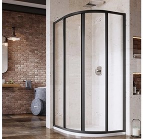 Ravak 3114O302Z1 - SUPERNOVA négyrészes negyedköríves zuhanykabin 80x80 cm fekete