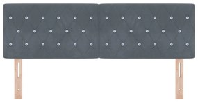 LED fejtámla Kristály gombos tűzés Sötétszürke 72 cm Bársony
