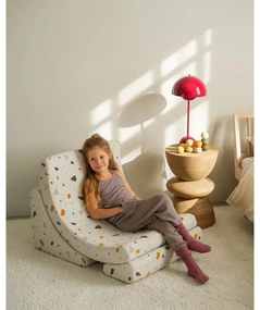 Fehér buklé-zsenília gyerek fotel Terrazzo Moon – Wigiwama