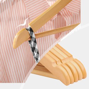 10 darabos gyerekruha akasztók, nadrágakasztóval 35 x 20 x 1,2 cm, natúr