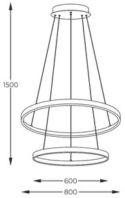 Zuma Line 2023200-GD - LED Csillár zsinóron BRENO LED/60W/230V 3000/4000/6000K