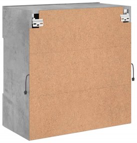 betonszürke falra szerelhető TV-szekrény LED-del 58,5x30x60,5cm