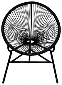 fekete polyrattan kerti kagylószék