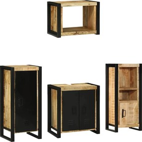 vidaXL Fürdőszoba bútor szett 4 pcs Barna Szilárd Újrahasznosított Fa