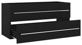 Fekete szerelt fa mosdószekrény 100 x 38,5 x 48 cm