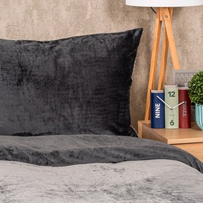 4Home mikroflanel Stripe ágyneműhuzat szürke, 140 x 200 cm, 70 x 90 cm