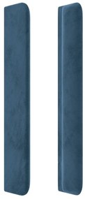 sötétkék bársony fejtámla szárnyakkal 93x16x118/128 cm