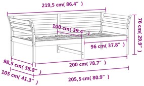 kanapéágy ágy matrac viaszbarna 100x200 cm tömör fa fenyőfa