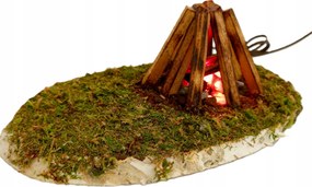 Ovális, megvilágított tűzrakóhely 6,0 x 6,0cm , 8-12cm magas figurákhoz