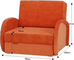 Széthúzható fotel, narancssárga, MILI 1