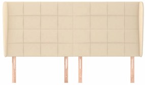 krémszínű szövet fejtámla szárnyakkal 183x23x118/128 cm