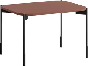 Sonatia dohányzóasztal 70 cm téglalap alakú fém lábakkal - bordó